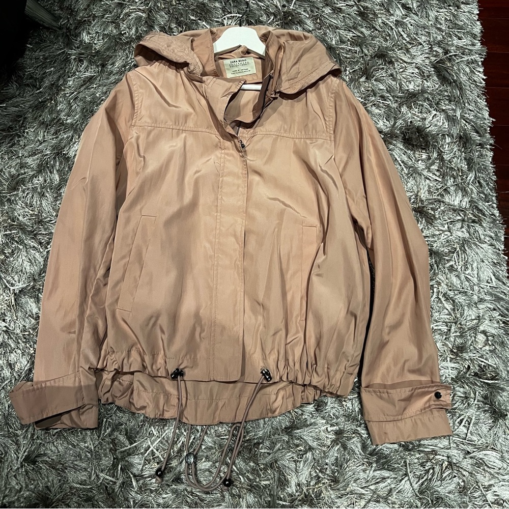 Zara windbreaker pink jacket